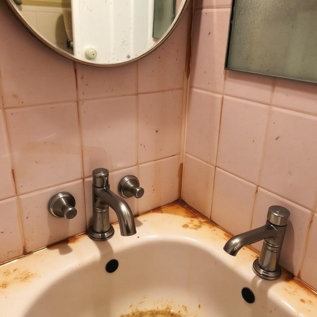 End of tenancy bathroom before cleaning in Small Heath