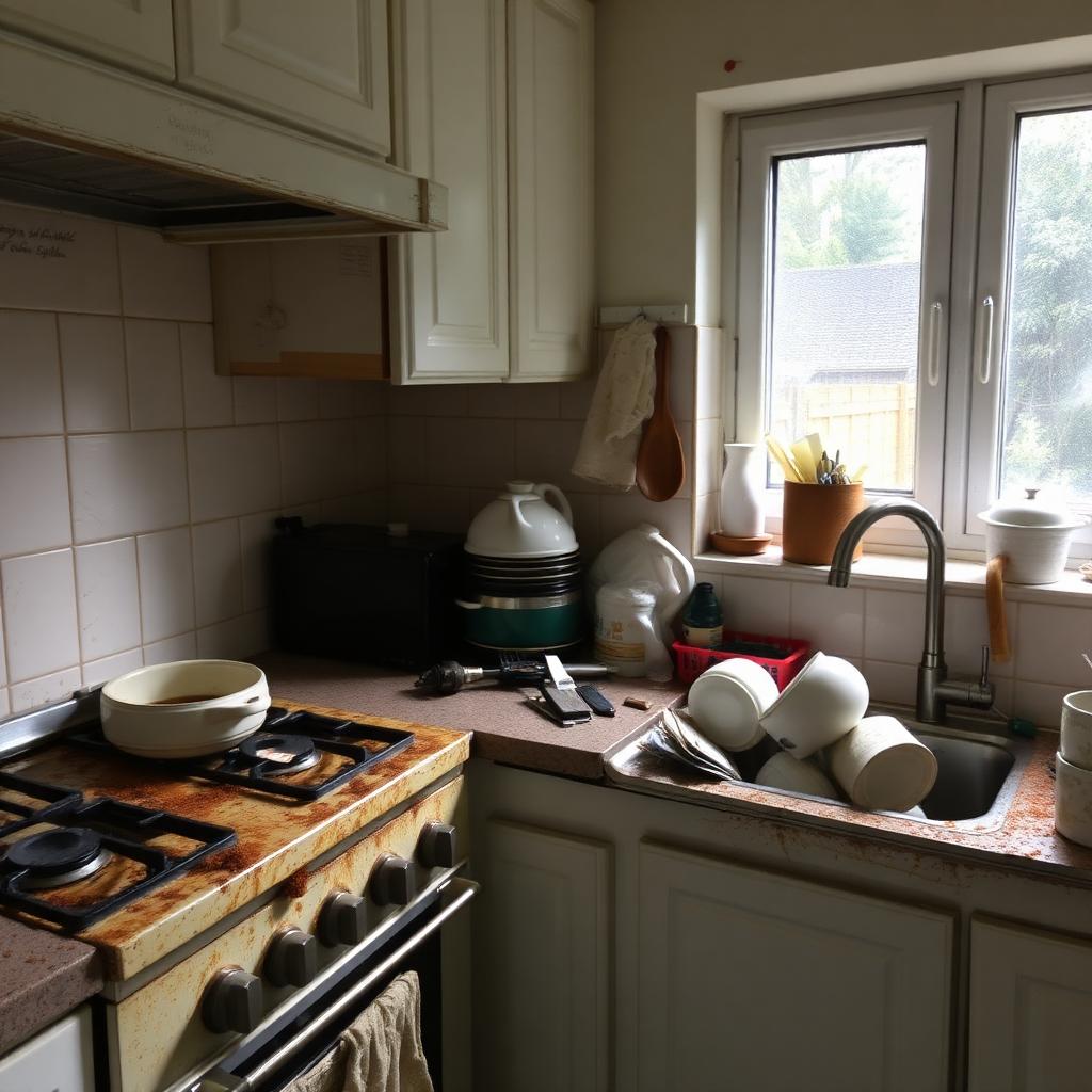 Kitchen deep clean before cleaning in Edgbaston