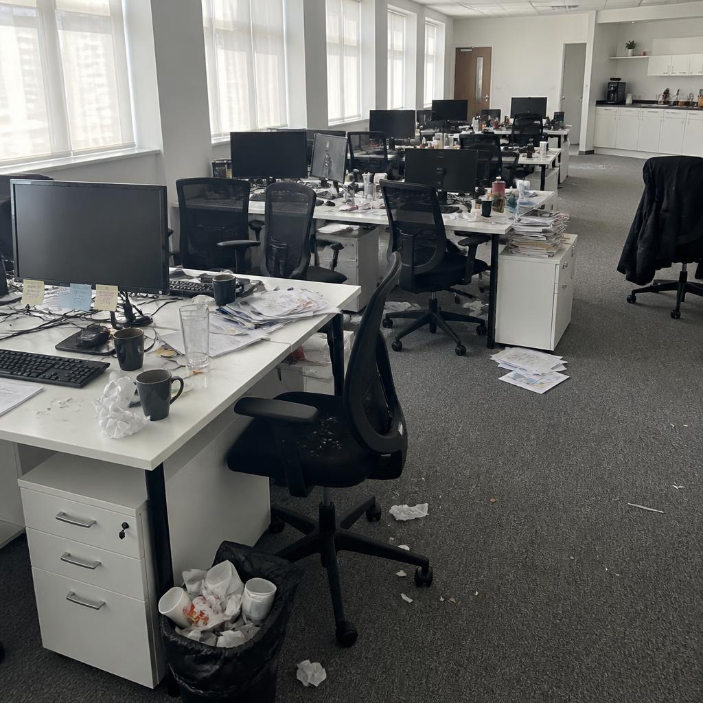 Office refresh before cleaning in Solihull